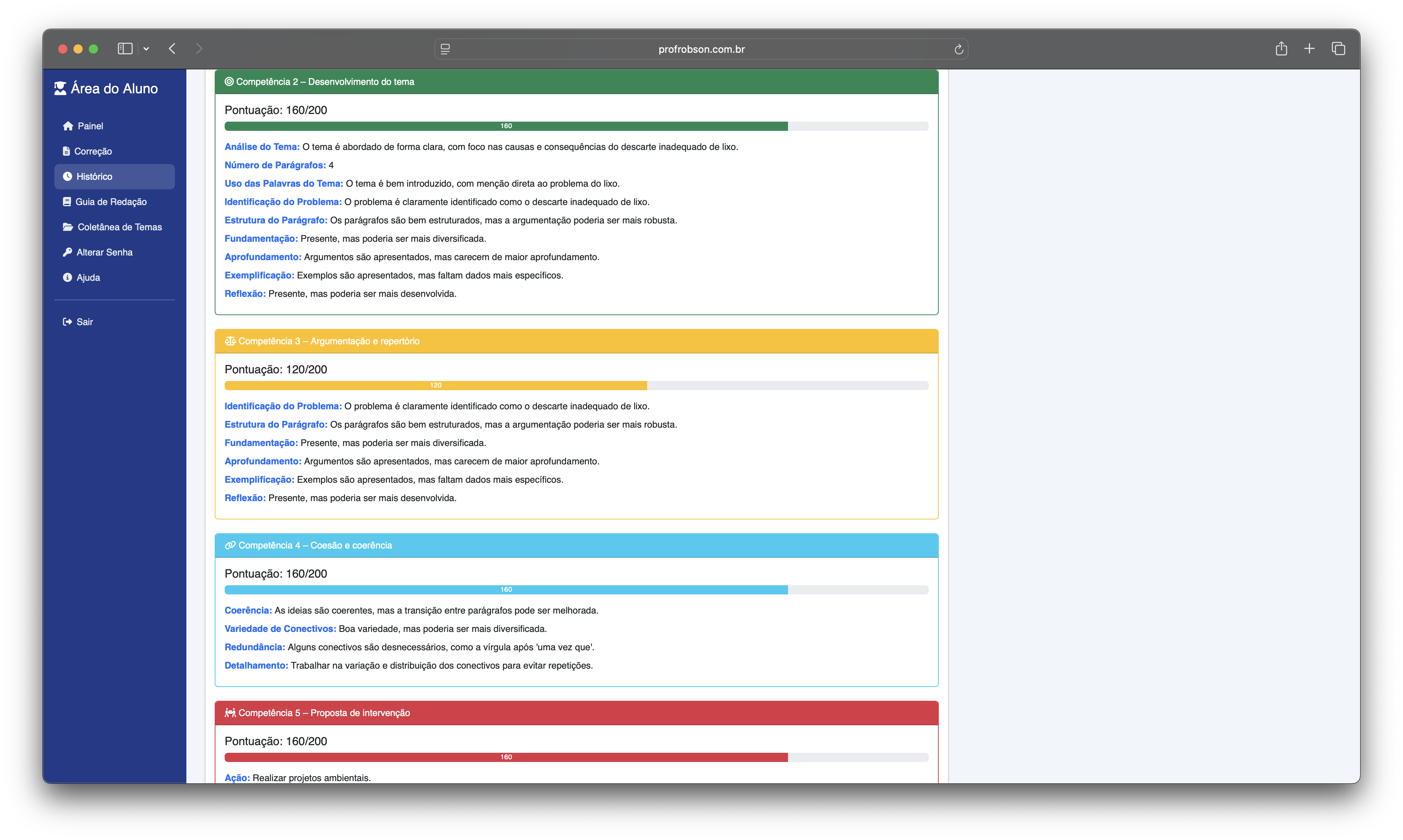 Correção Detalhada